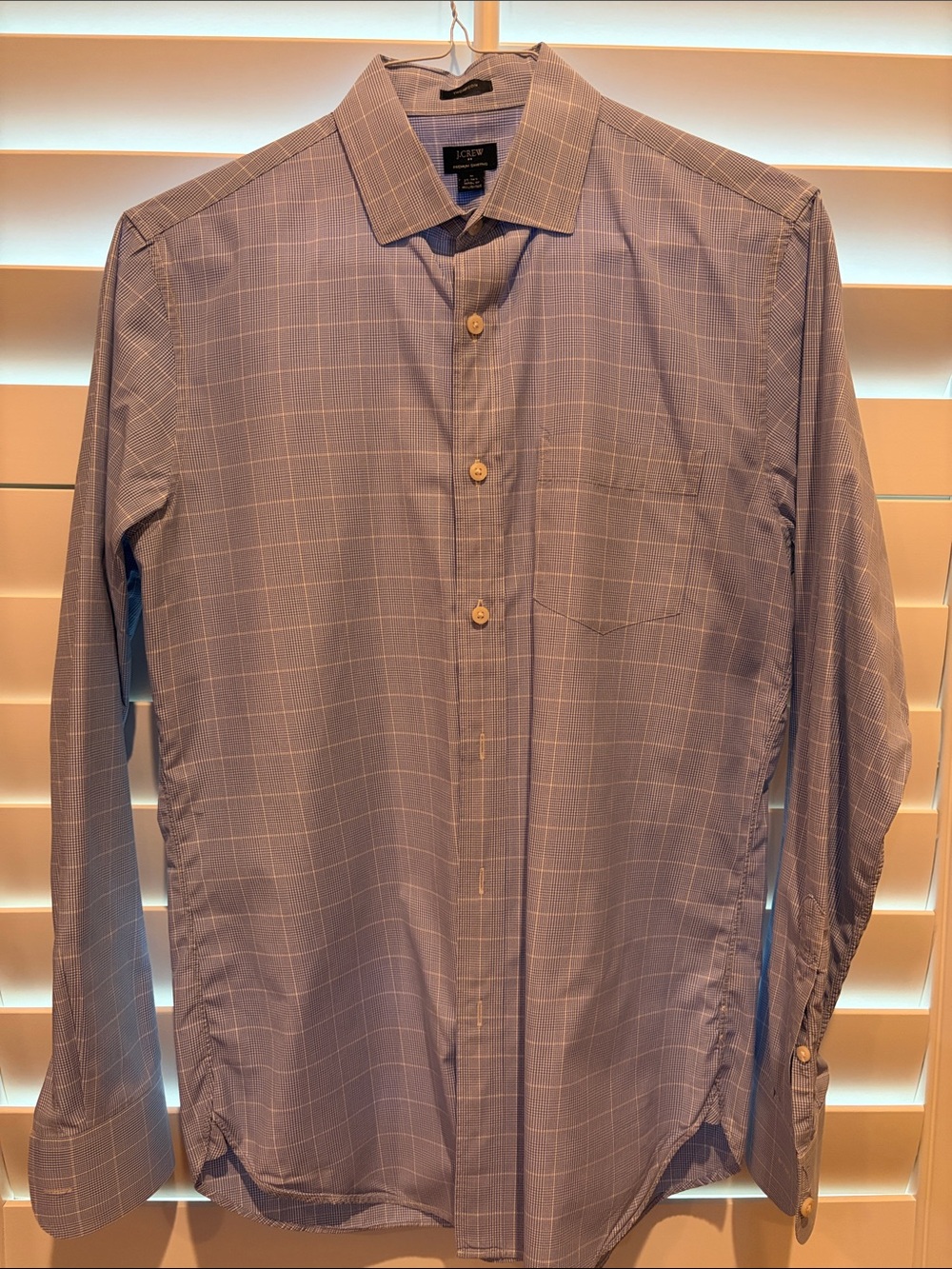 J. Crew Light Blue Windowpane Dress Shirt